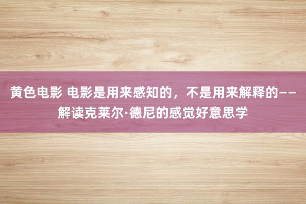 黄色电影 电影是用来感知的，不是用来解释的——解读克莱尔·德尼的感觉好意思学