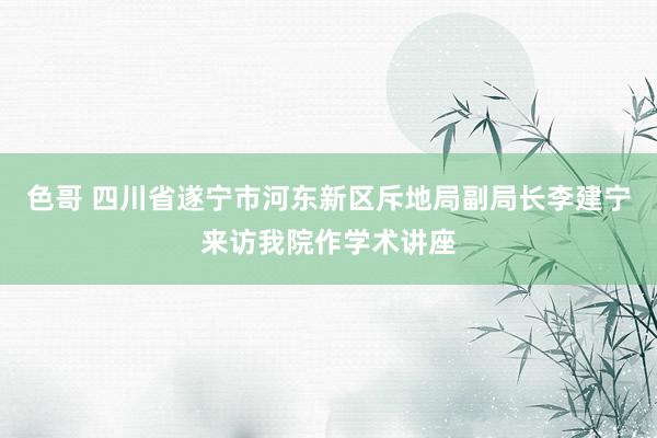 色哥 四川省遂宁市河东新区斥地局副局长李建宁来访我院作学术讲座